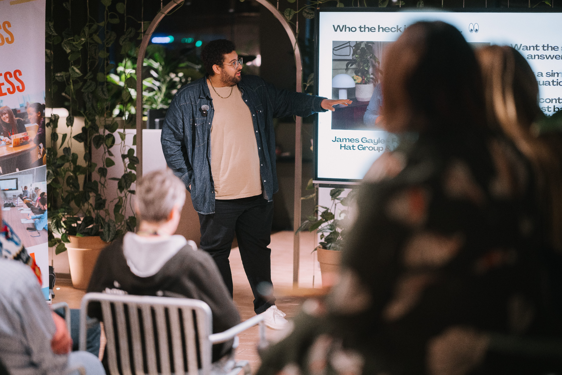 James Gayle presenting to an audience